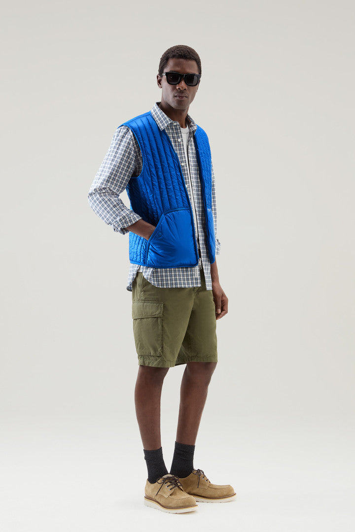 Quilted Vest in Recycled Pertex Quantum (Snorkel Blue) - Detail View 2