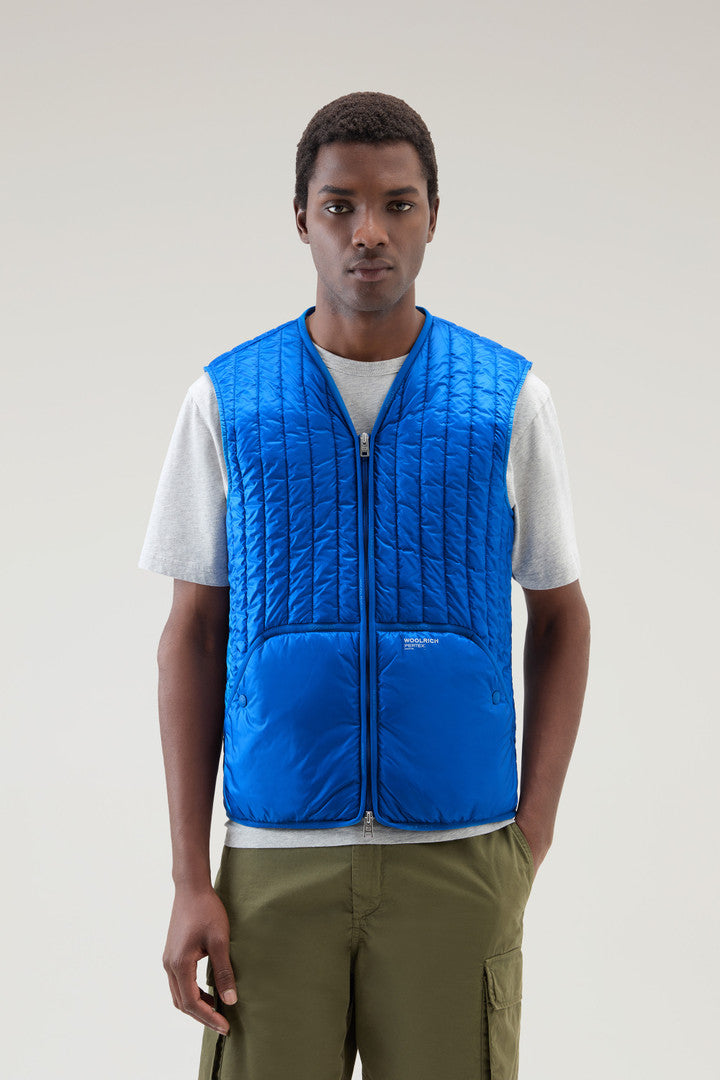 Quilted Vest in Recycled Pertex Quantum (Snorkel Blue) - Detail View 1