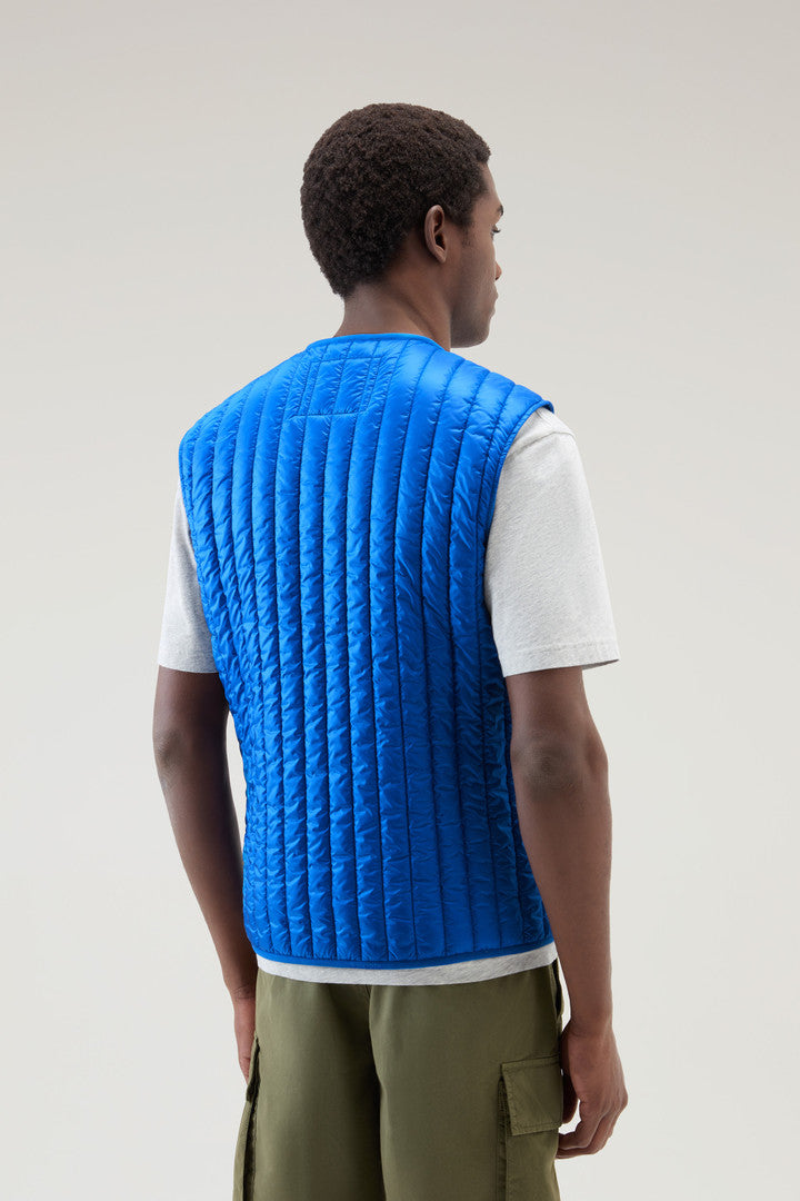 Quilted Vest in Recycled Pertex Quantum (Snorkel Blue) - Detail View 3