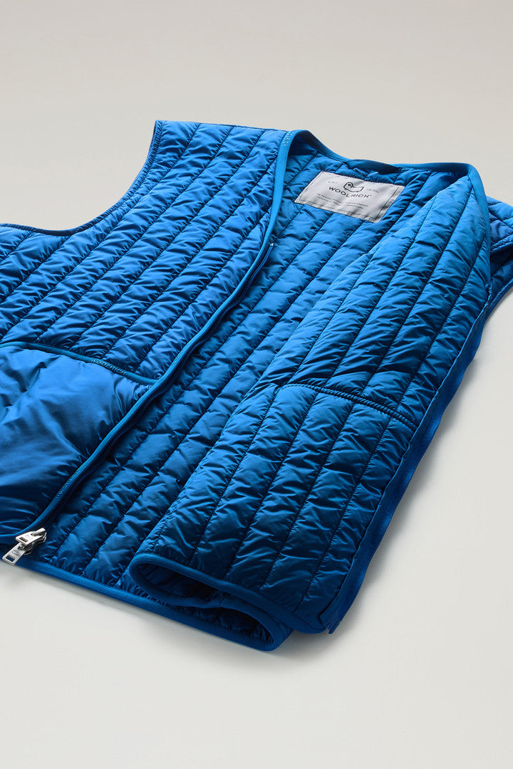 Quilted Vest in Recycled Pertex Quantum (Snorkel Blue) - Detail View 7