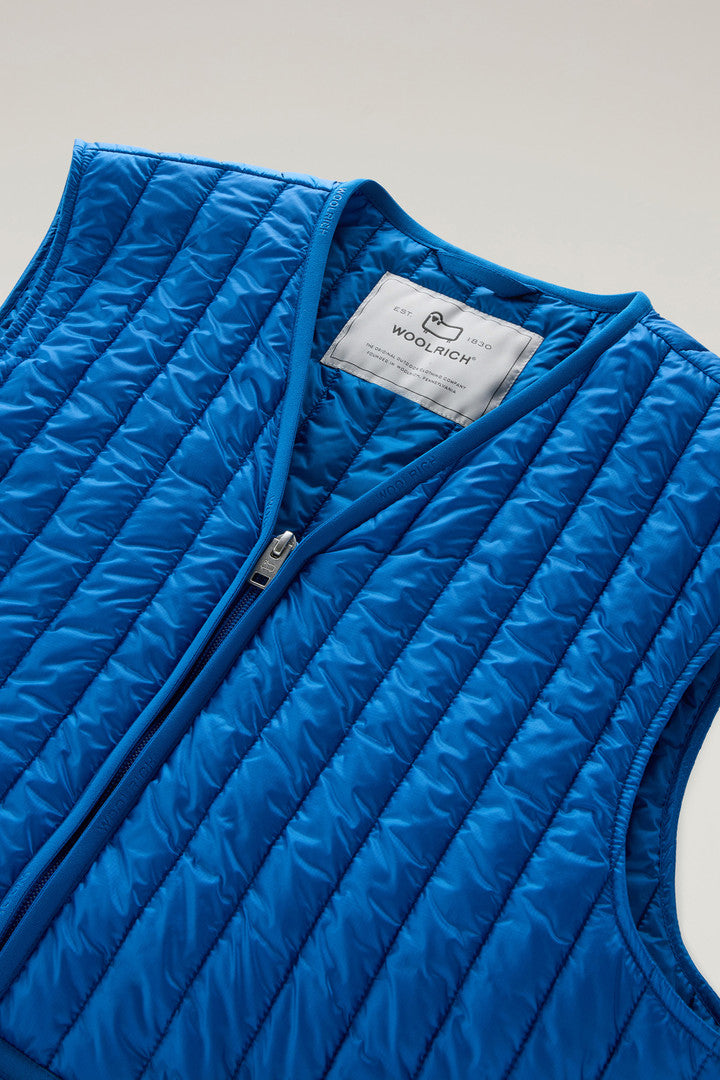 Quilted Vest in Recycled Pertex Quantum (Snorkel Blue) - Detail View 5
