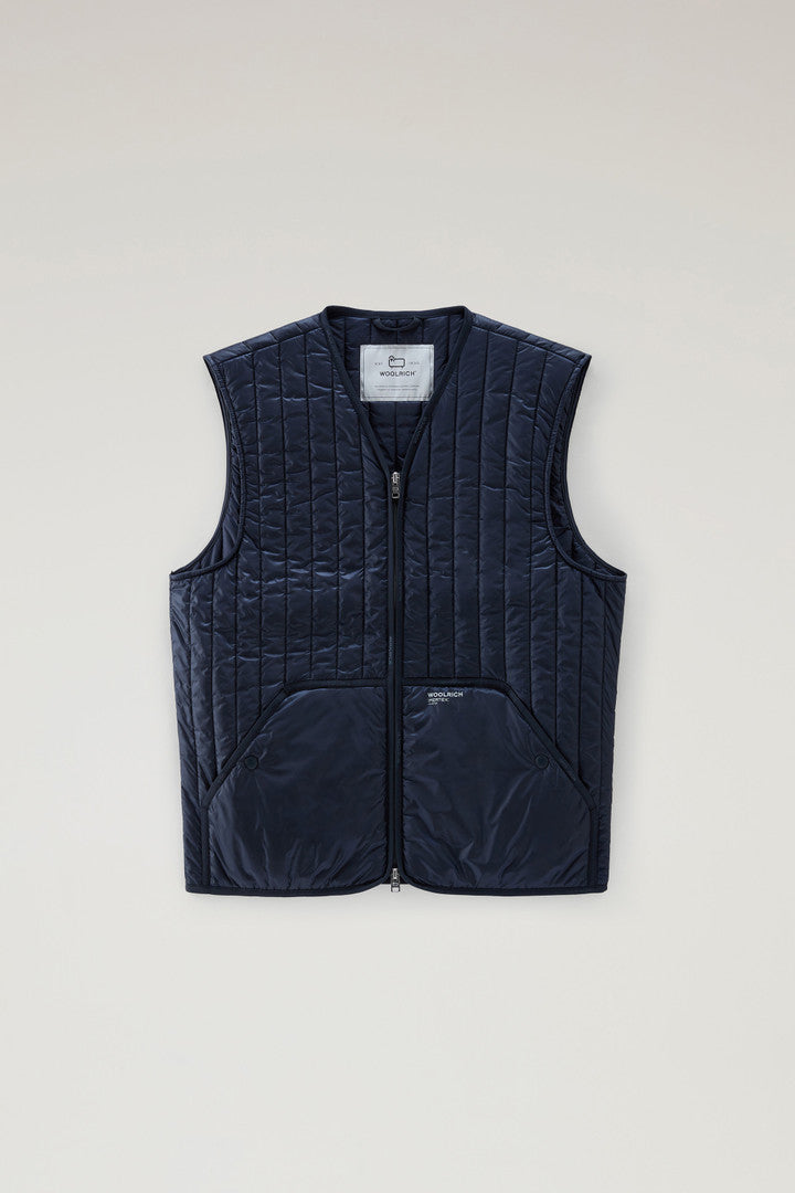 Quilted Vest in Recycled Pertex Quantum (Snorkel Blue) - Detail View 9