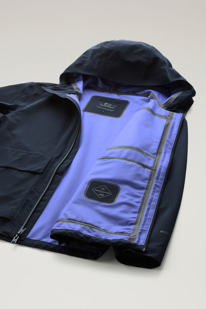 Mountain Jacket in WINDSTOPPER GORE-TEX (Melton Blue) - Detail View 6