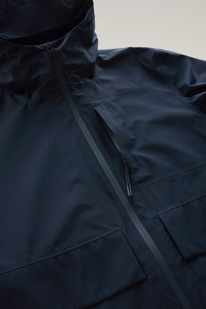 Mountain Jacket in WINDSTOPPER GORE-TEX (Melton Blue) - Detail View 2