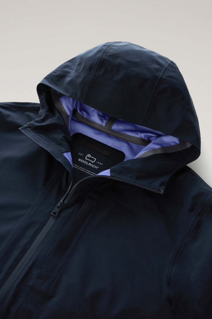 Mountain Jacket in WINDSTOPPER GORE-TEX (Melton Blue) - Detail View 1