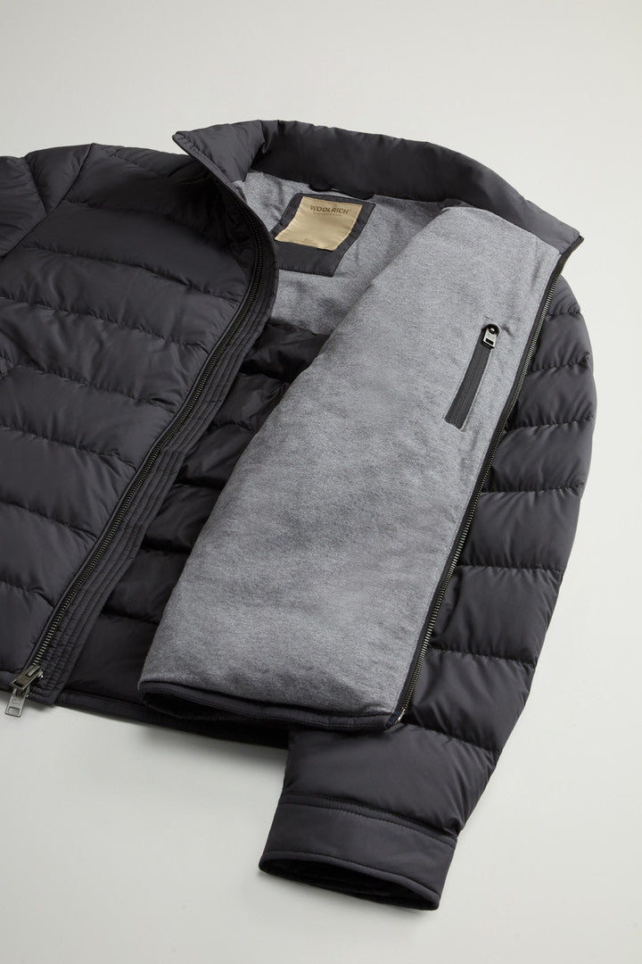 Lightweight Down Jacket in Microfiber (Black) - Detail View 8