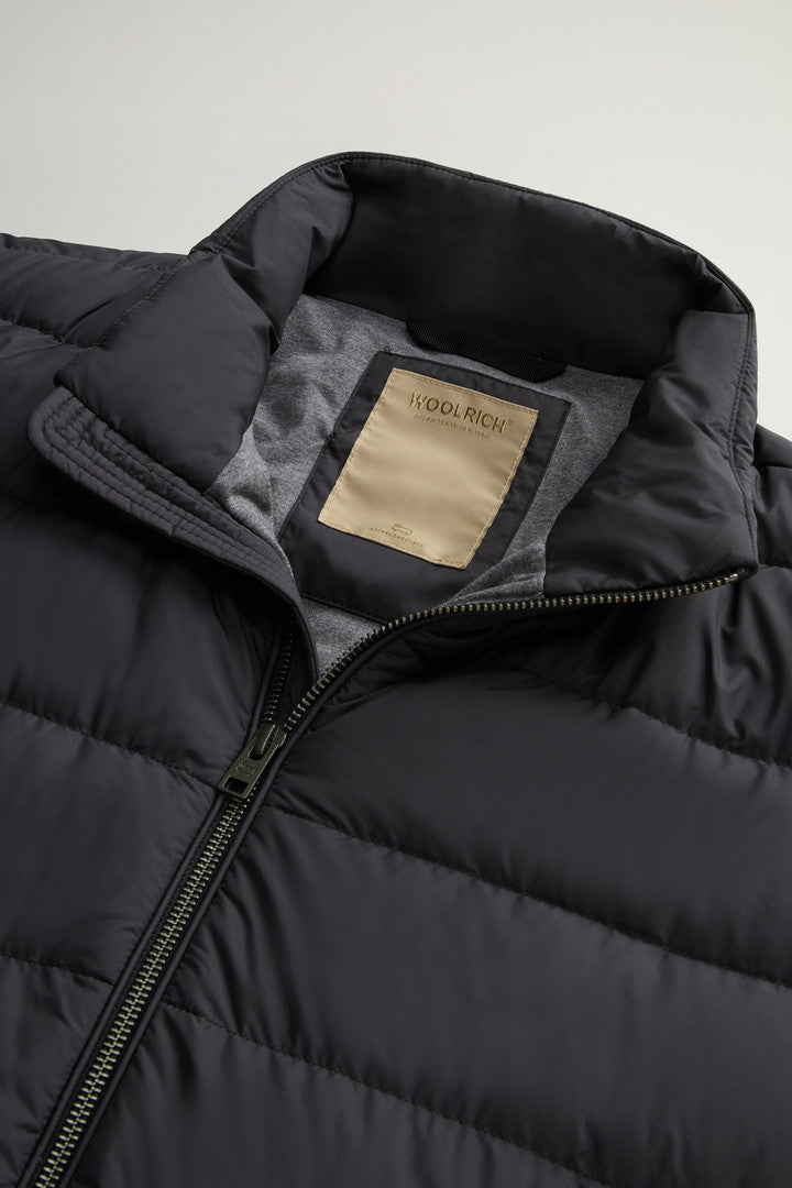 Lightweight Down Jacket in Microfiber (Black) - Detail View 5
