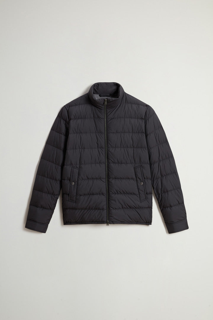 Lightweight Down Jacket in Microfiber (Black) - Main View