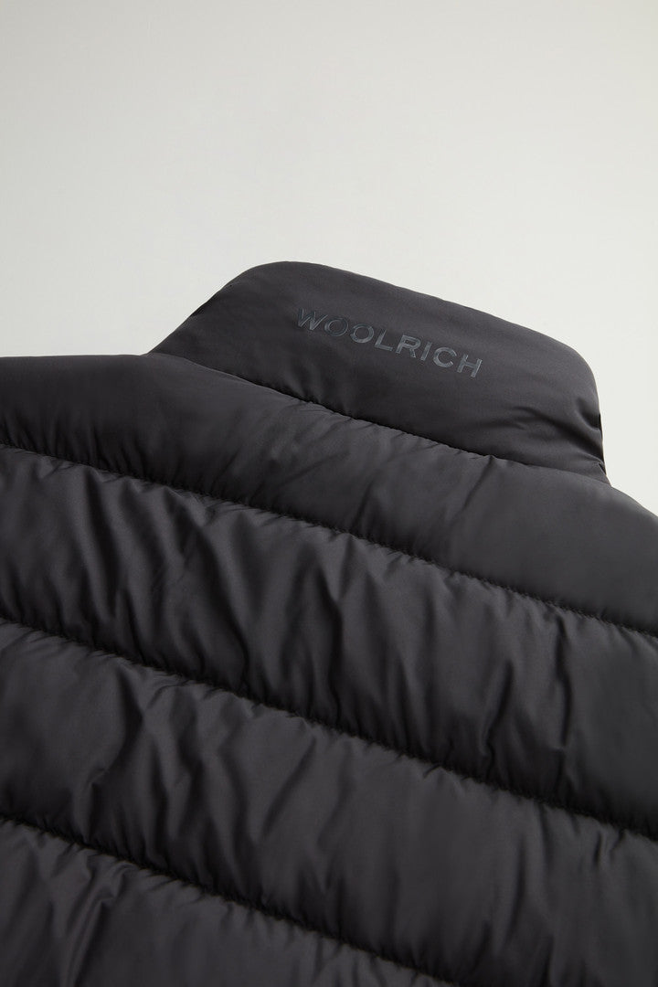 Lightweight Down Jacket in Microfiber (Black) - Detail View 6