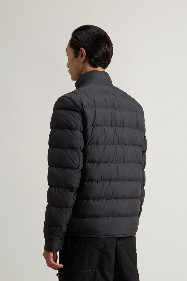 Lightweight Down Jacket in Microfiber (Black) - Detail View 3