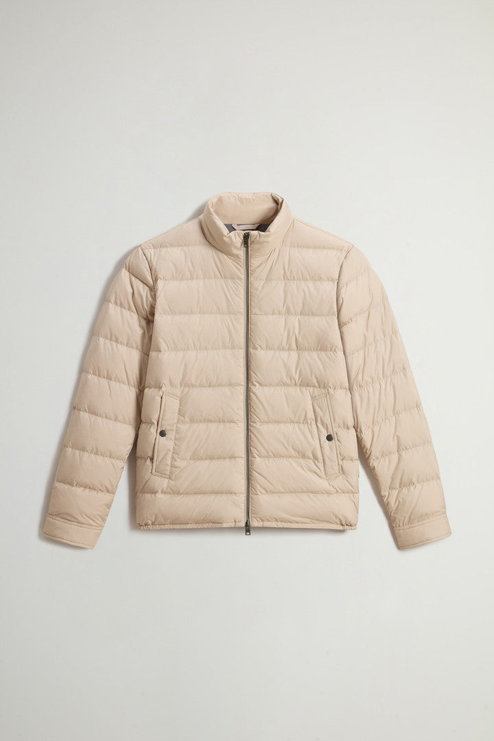 Lightweight Down Jacket in Microfiber (Black) - Detail View 9