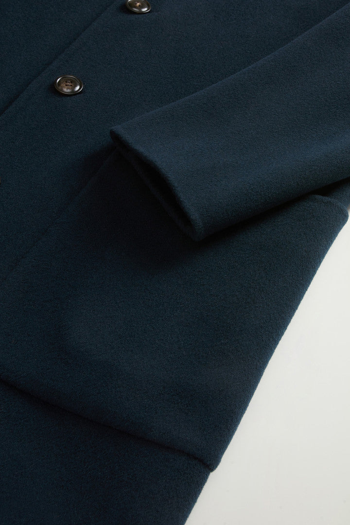 Coat in Pure Virgin Wool (Melton Blue) - Detail View 6