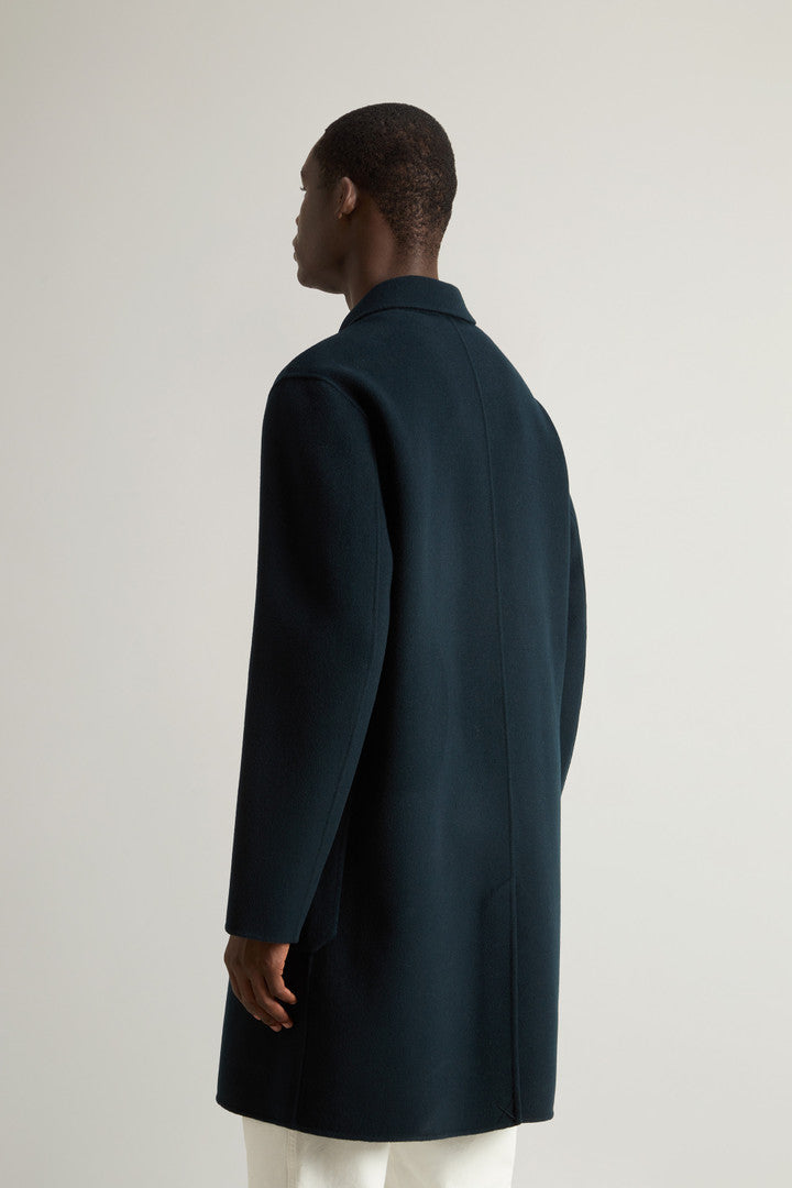 Coat in Pure Virgin Wool (Melton Blue) - Detail View 3