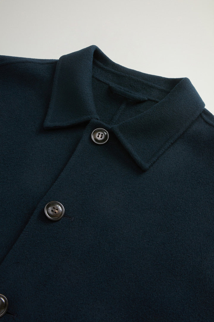 Coat in Pure Virgin Wool (Melton Blue) - Detail View 5