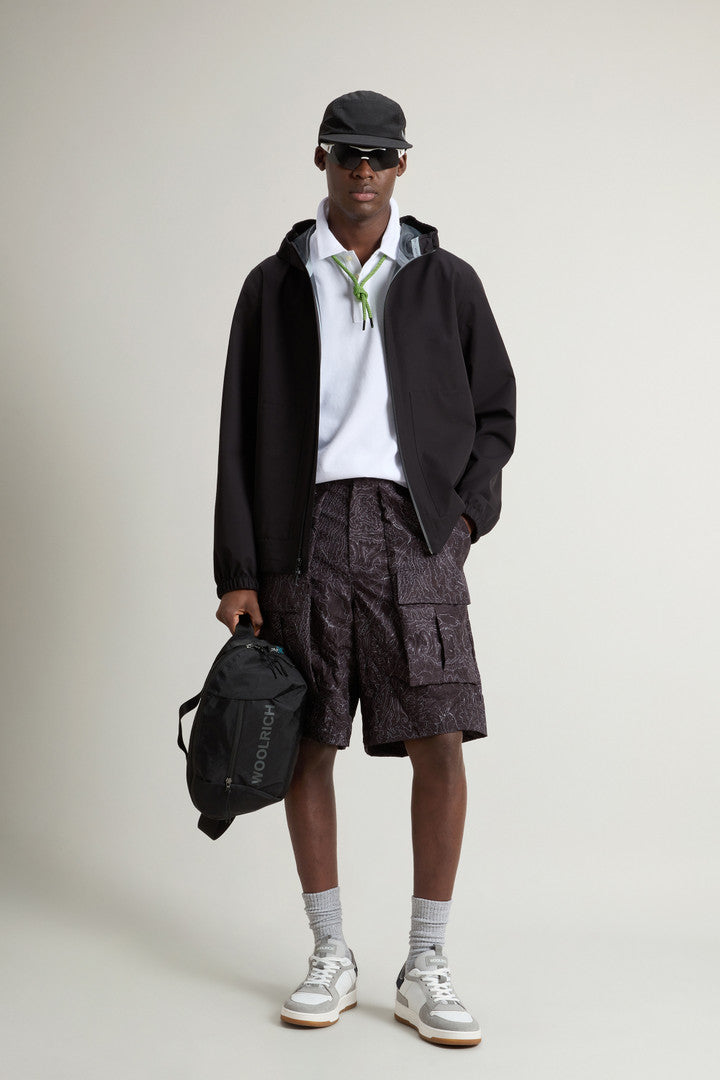Waterproof Pacific Jacket in Two-Layered Fabric (Black) - Detail View 1