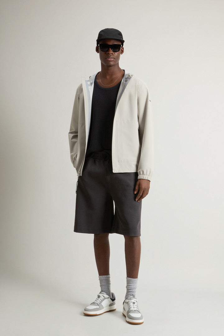 Waterproof Pacific Jacket in Two-Layered Fabric (Dove) - Detail View 1