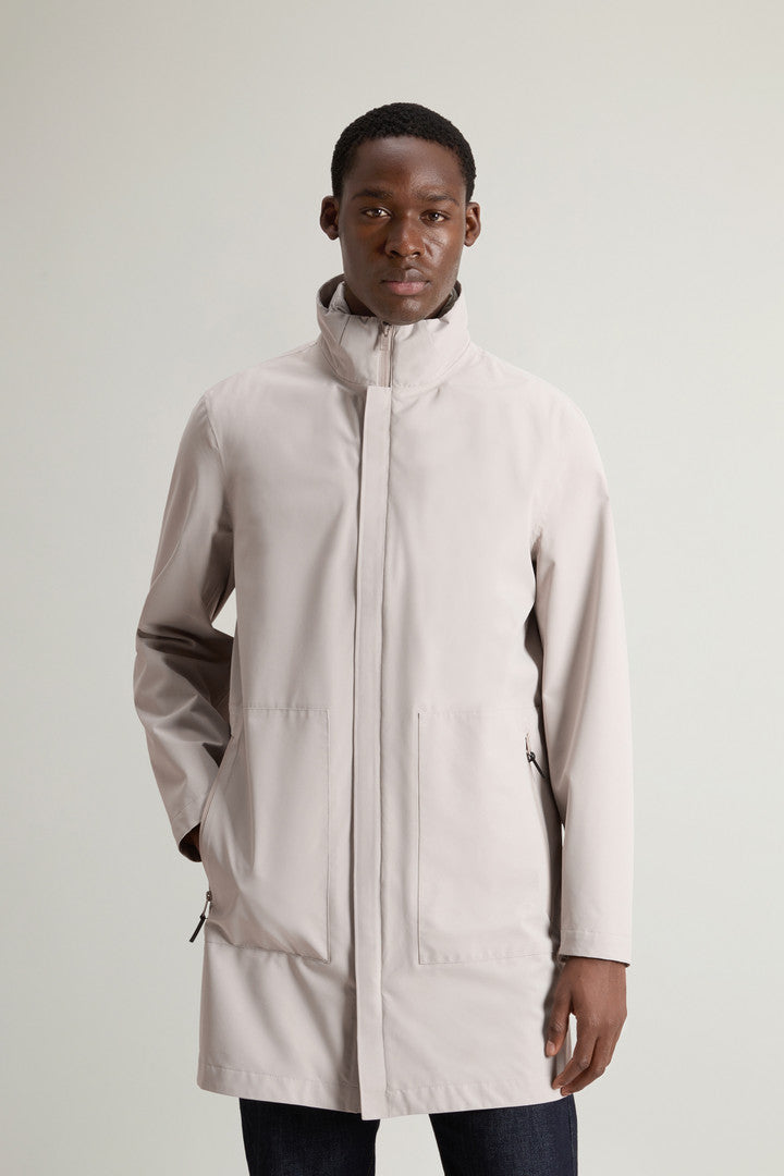 2-In-1 Waterproof Jacket in Two-Layered Fabric (Melton Blue) - Main View
