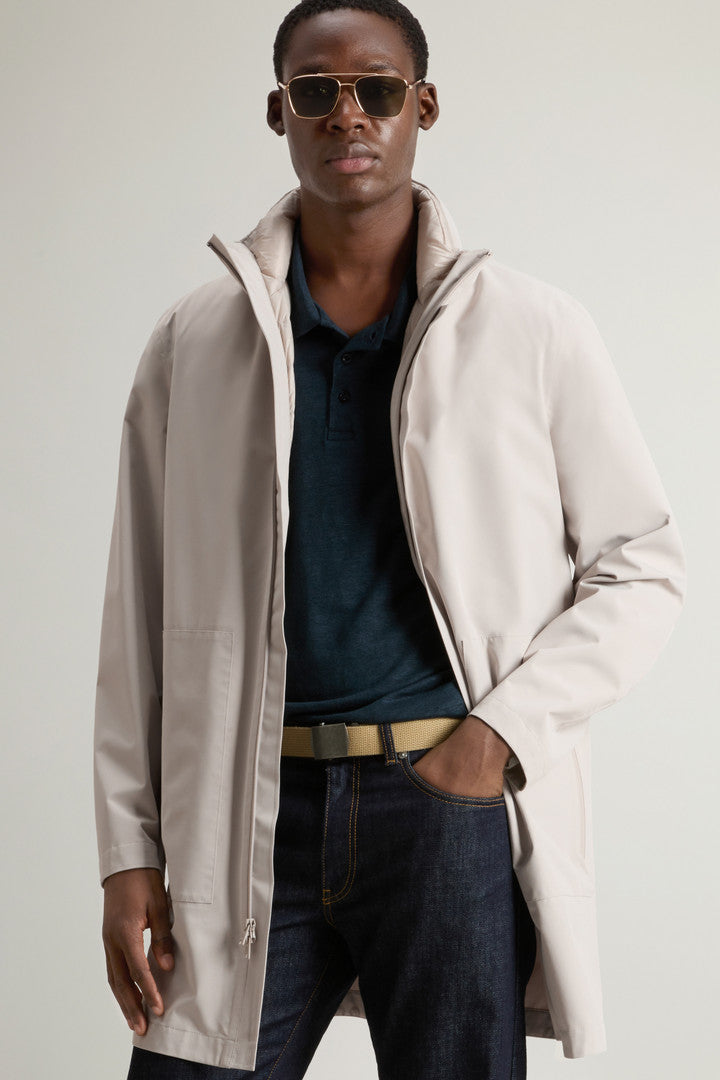 2-In-1 Waterproof Jacket in Two-Layered Fabric (Dove) - Detail View 3