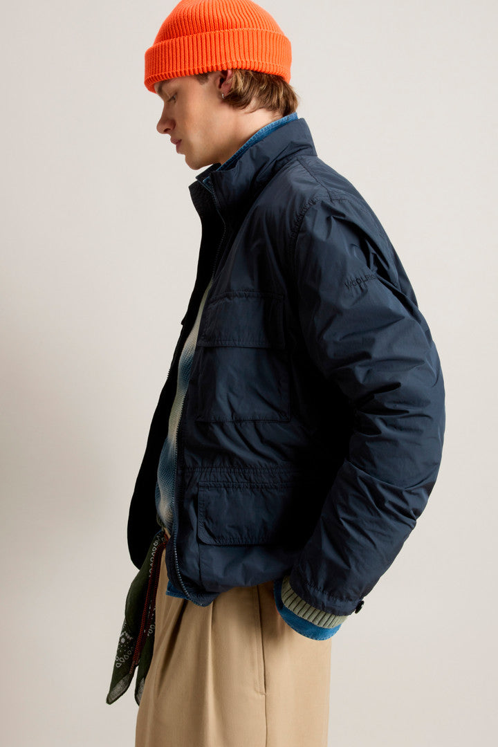 Garment-Dyed Field Jacket in Peached Urban Touch (Melton Blue) - Detail View 9