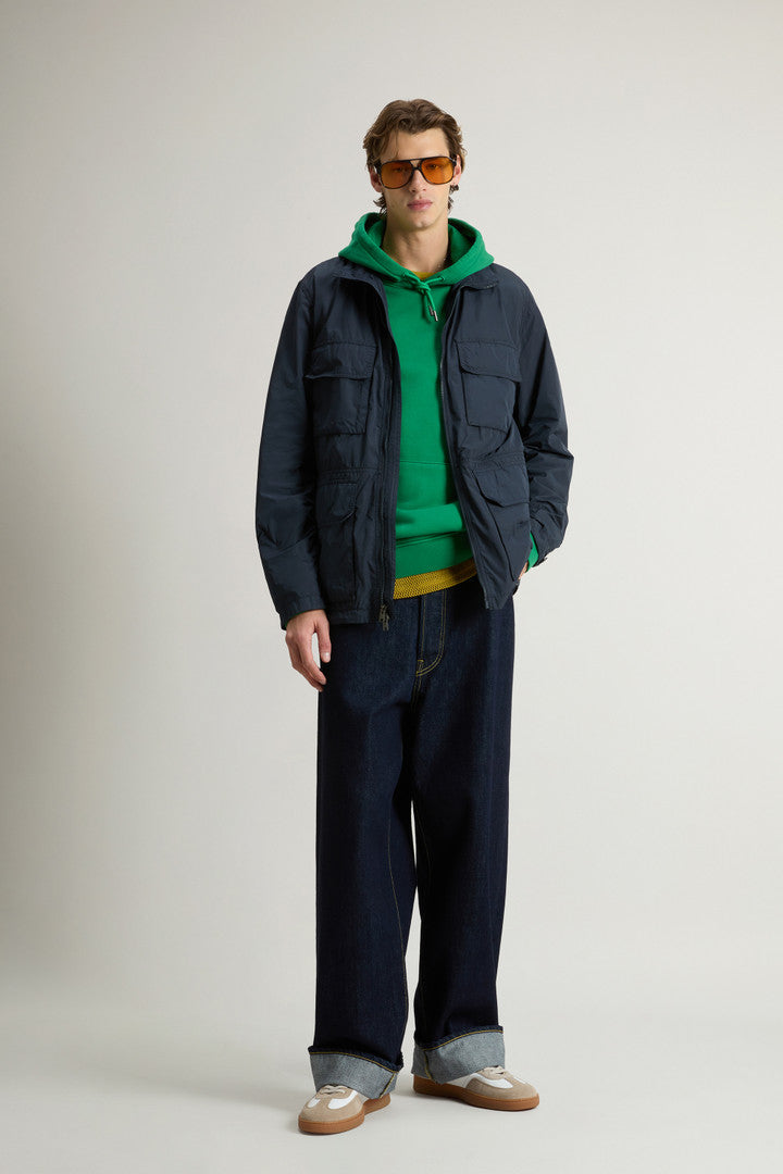 Garment-Dyed Field Jacket in Peached Urban Touch (Melton Blue) - Detail View 2