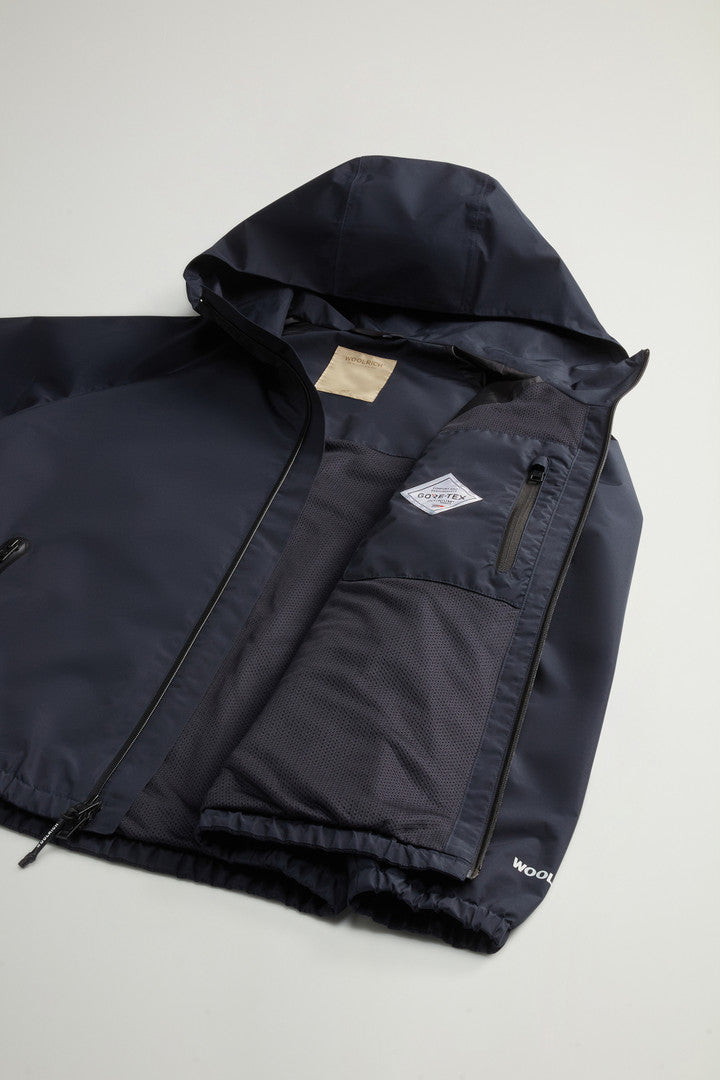 Hooded Jacket in WINDSTOPPER GORE-TEX (Melton Blue) - Detail View 8