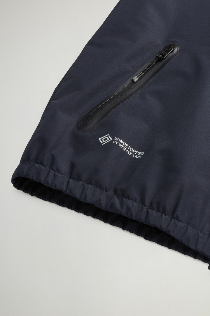 Hooded Jacket in WINDSTOPPER GORE-TEX (Melton Blue) - Detail View 7