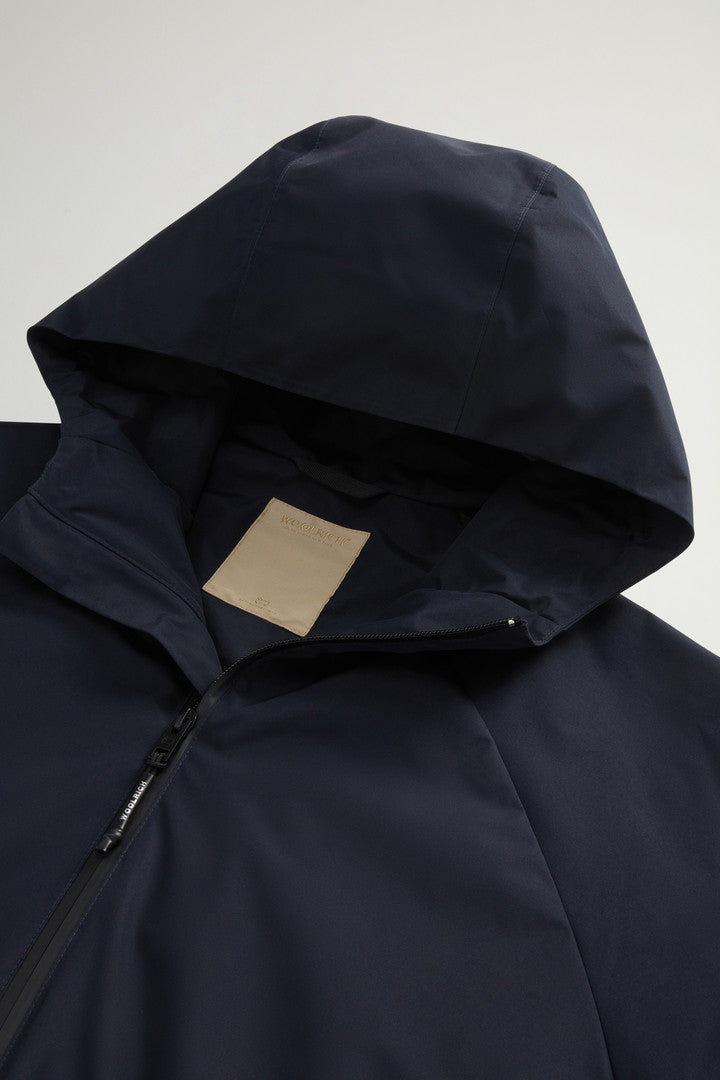 Hooded Jacket in WINDSTOPPER GORE-TEX (Melton Blue) - Detail View 5