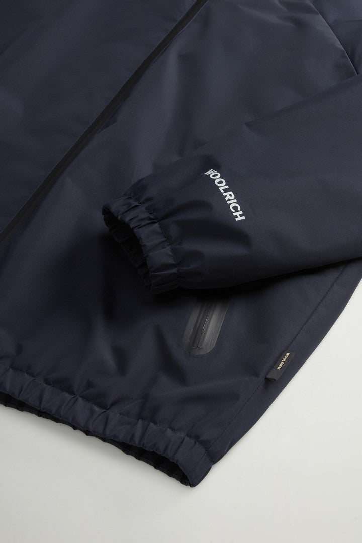 Hooded Jacket in WINDSTOPPER GORE-TEX (Melton Blue) - Detail View 6