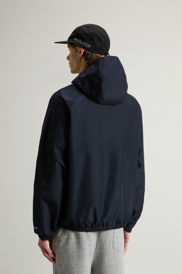 Hooded Jacket in WINDSTOPPER GORE-TEX (Melton Blue) - Detail View 2