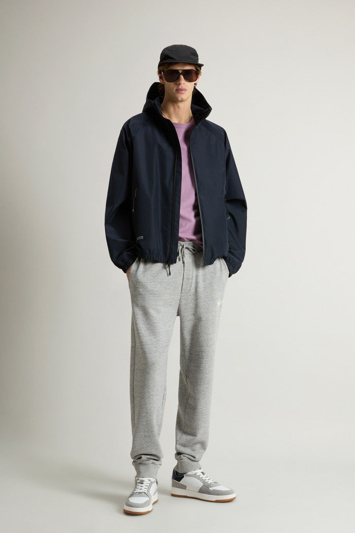 Hooded Jacket in WINDSTOPPER GORE-TEX (Melton Blue) - Detail View 1