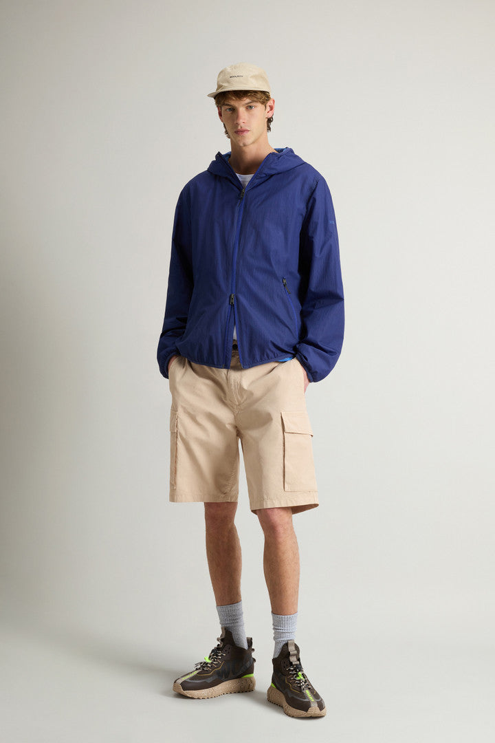 Ultralight Hooded Jacket in Light Mini Ripstop (Twilight Blue) - Detail View 1