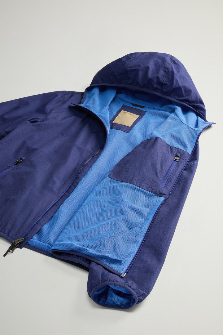 Ultralight Hooded Jacket in Light Mini Ripstop (Twilight Blue) - Detail View 8