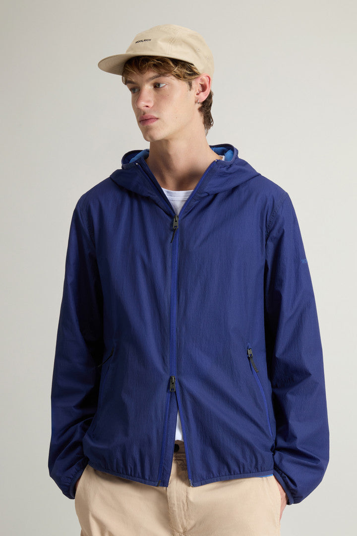 Ultralight Hooded Jacket in Light Mini Ripstop (Twilight Blue) - Detail View 3