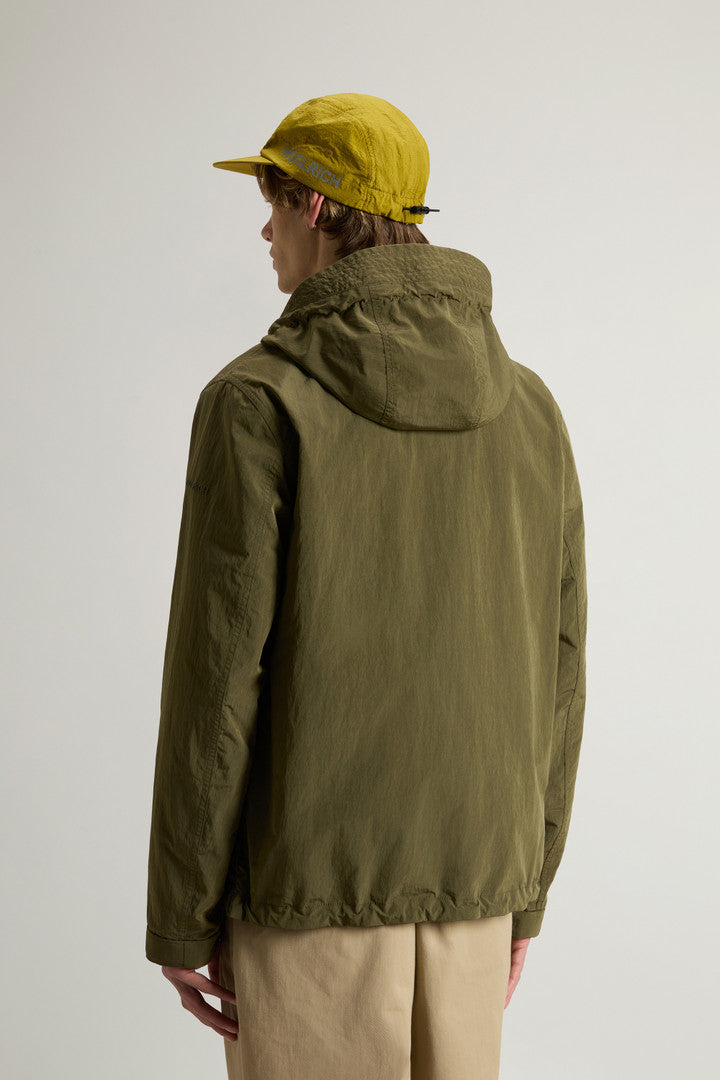 Hooded Nylon-Blend Jacket (Greenstone) - Detail View 3