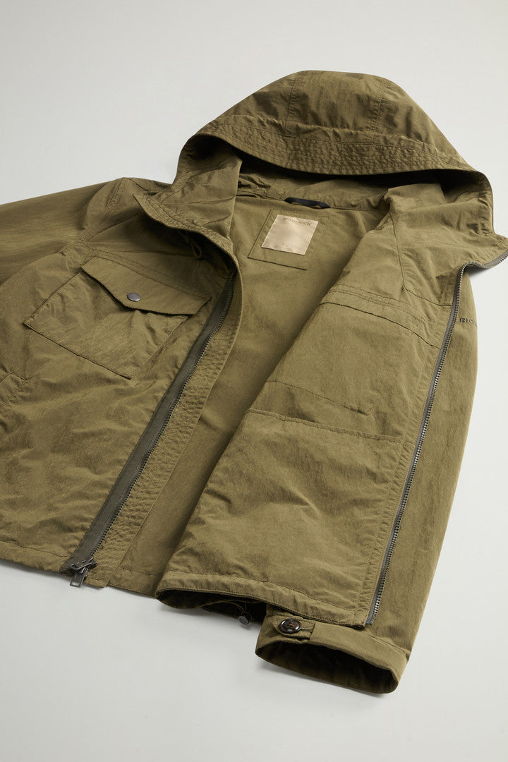 Hooded Nylon-Blend Jacket (Greenstone) - Detail View 8