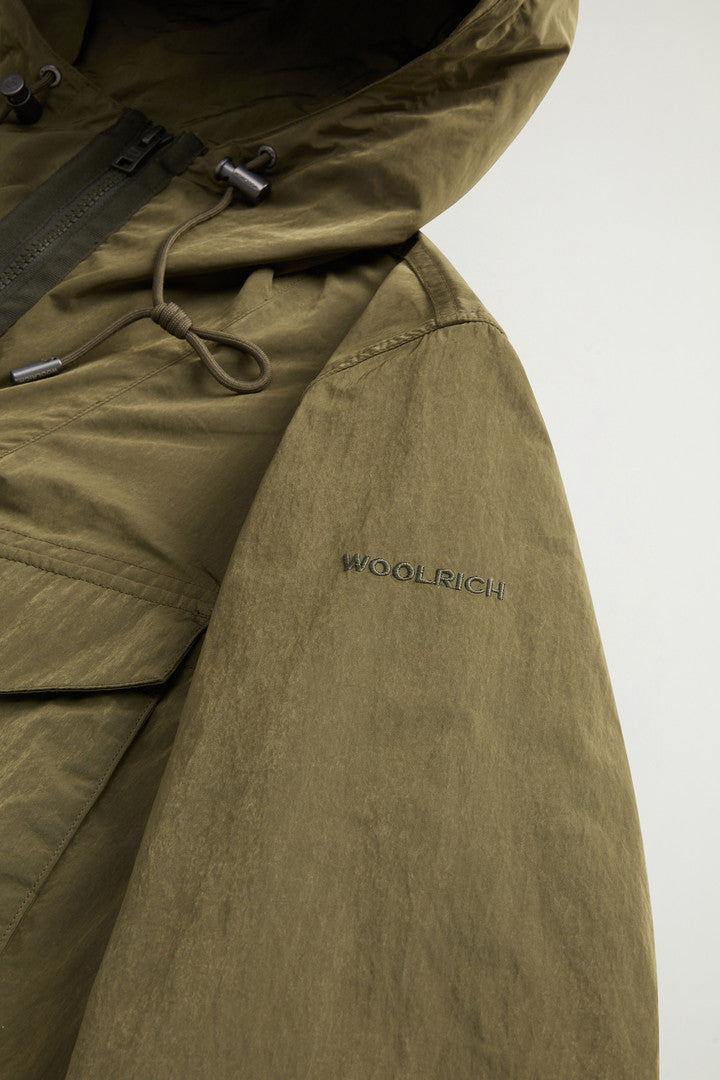 Hooded Nylon-Blend Jacket (Greenstone) - Detail View 6