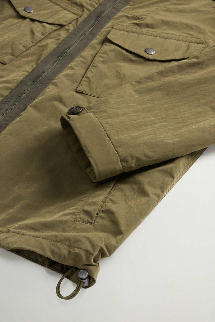 Hooded Nylon-Blend Jacket (Greenstone) - Detail View 7