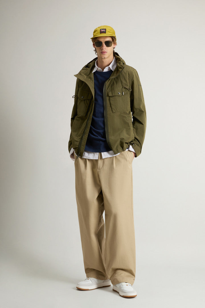 Hooded Nylon-Blend Jacket (Greenstone) - Detail View 2