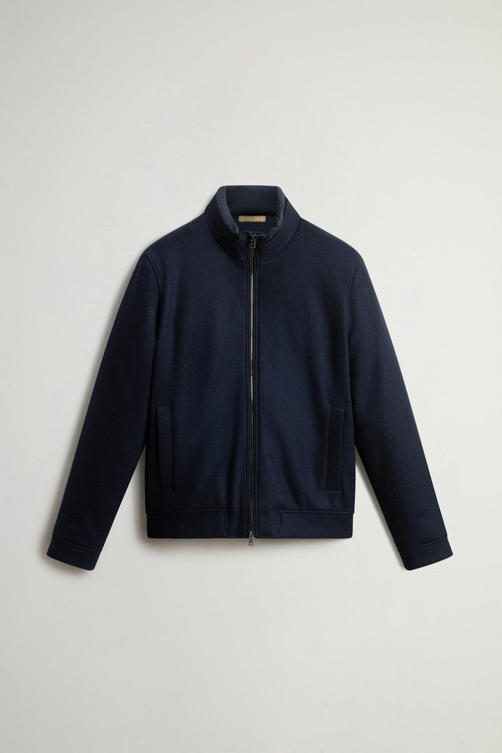 Lewis Bomber Jacket in Wool and Cotton Blend (Falcon) - Detail View 8