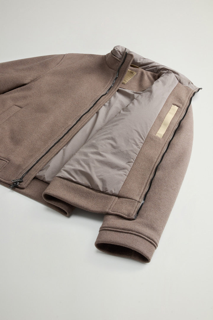 Lewis Bomber Jacket in Wool and Cotton Blend (Falcon) - Detail View 7