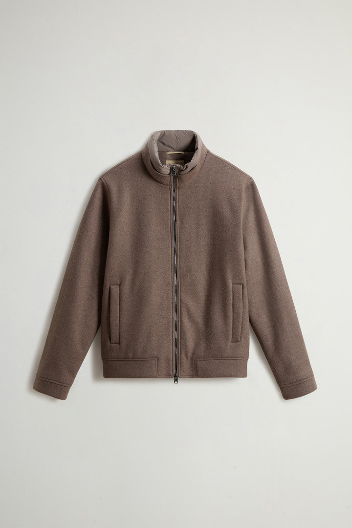 Lewis Bomber Jacket in Wool and Cotton Blend (Falcon) - Main View