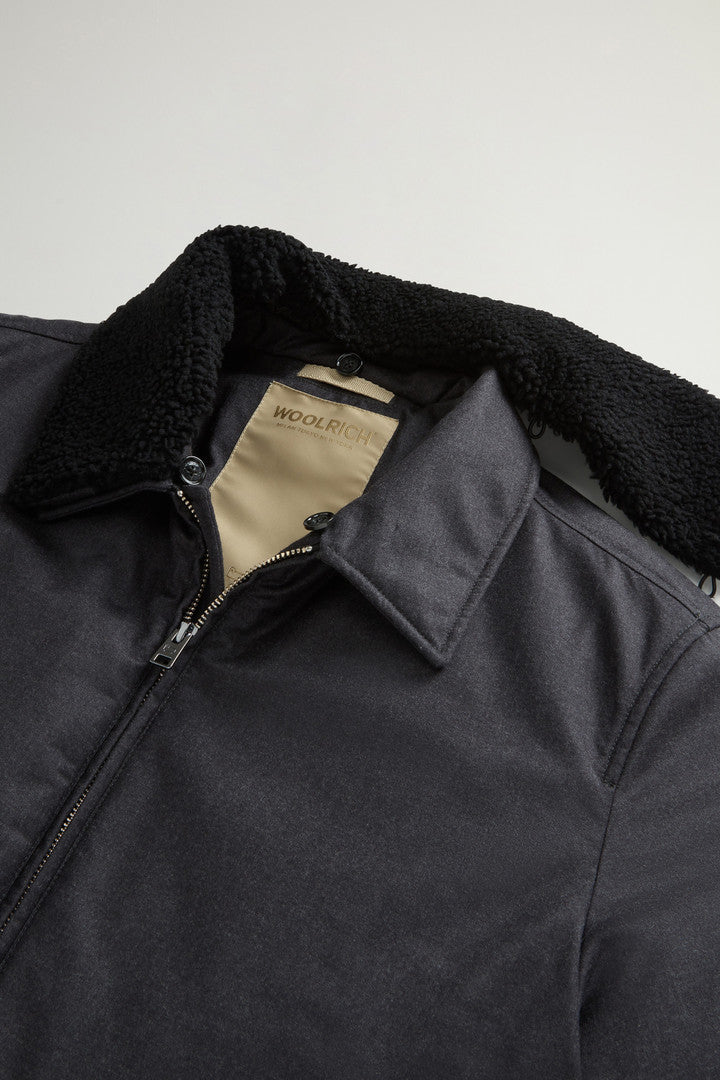 Jacket in Pure Italian Wool Crafted Using a Loro Piana Fabric (Graphite Melange) - Detail View 5