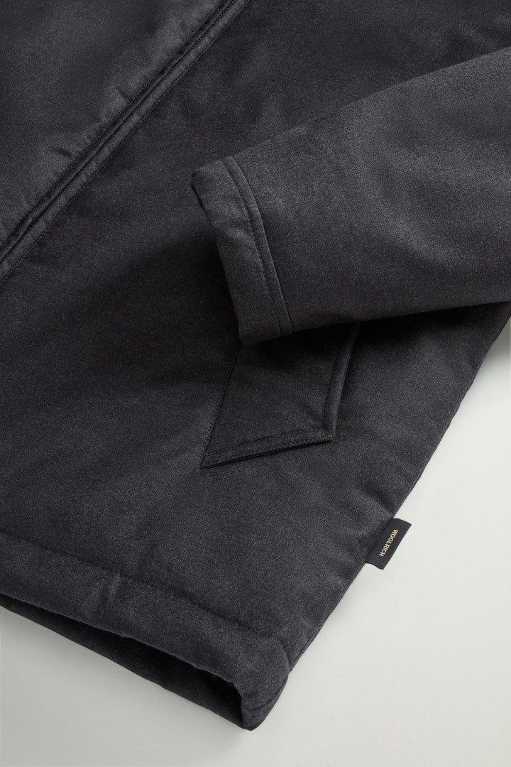 Jacket in Pure Italian Wool Crafted Using a Loro Piana Fabric (Graphite Melange) - Detail View 6