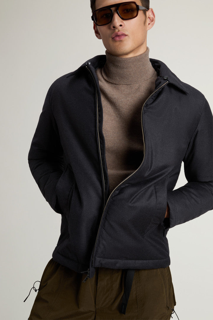 Jacket in Pure Italian Wool Crafted Using a Loro Piana Fabric (Graphite Melange) - Detail View 4