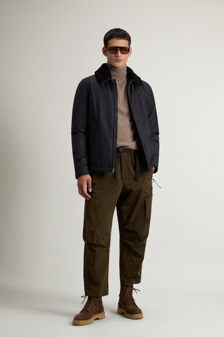 Jacket in Pure Italian Wool Crafted Using a Loro Piana Fabric (Graphite Melange) - Detail View 2