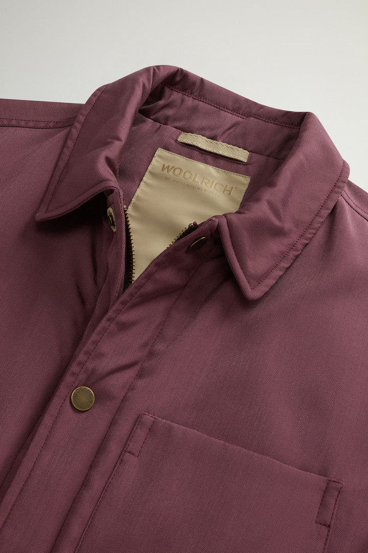 Padded Overshirt in Recycled CORDURAÂ® Nylon (Wine) - Detail View 5