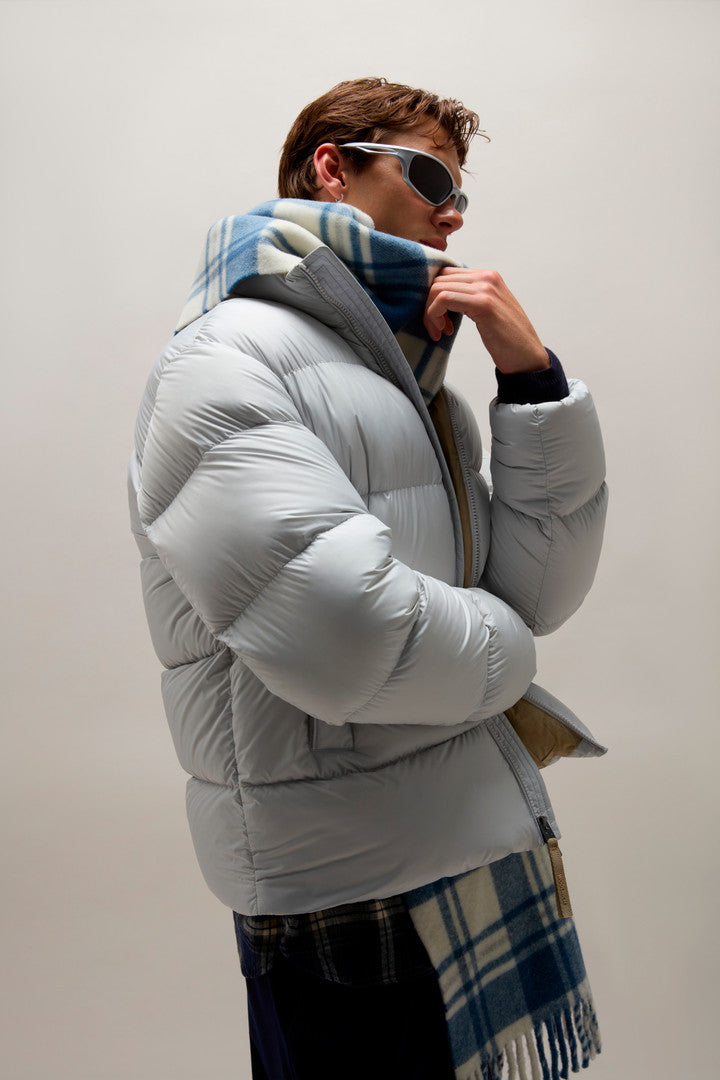Cloud Down Jacket in Microfiber (Melton Blue) - Detail View 8
