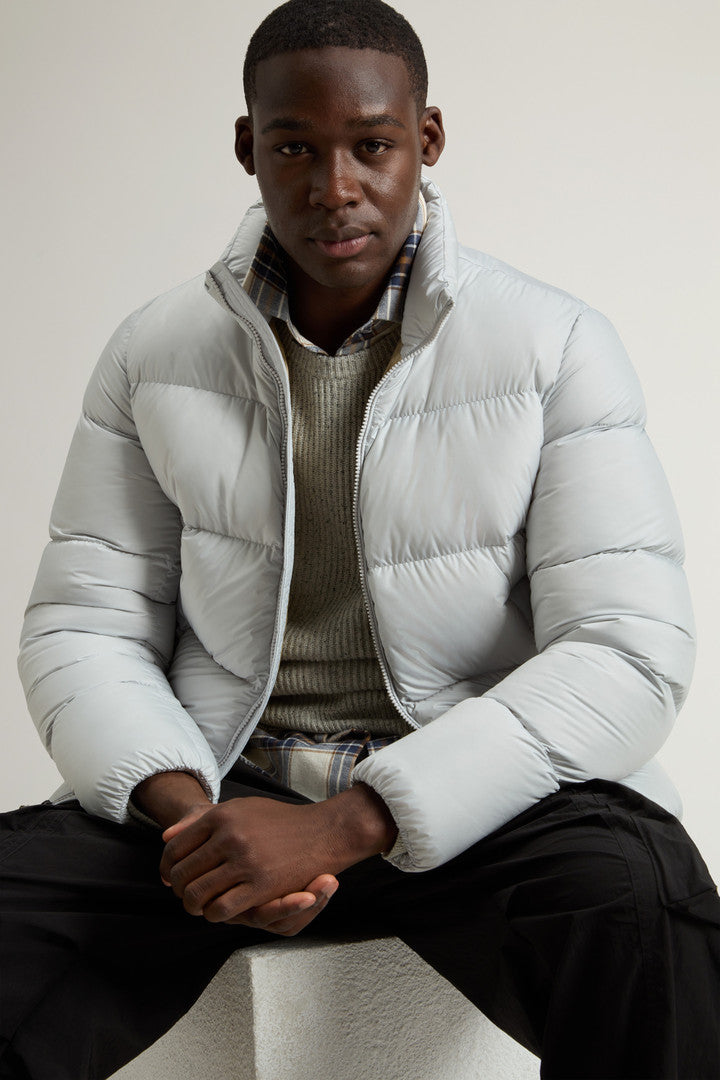 Cloud Down Jacket in Microfiber (Melton Blue) - Detail View 3