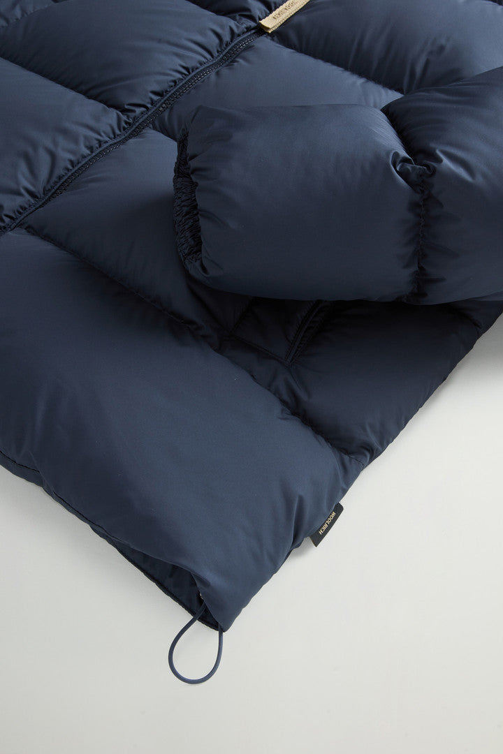 Cloud Down Jacket in Microfiber (Melton Blue) - Detail View 6