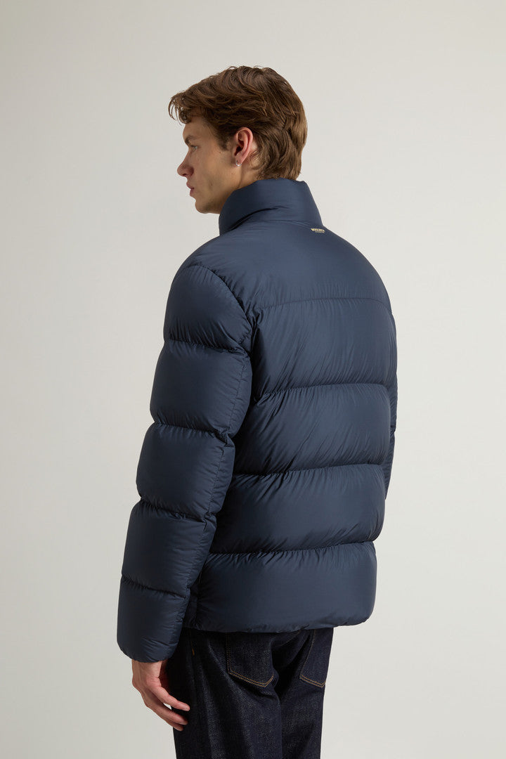 Cloud Down Jacket in Microfiber (Melton Blue) - Detail View 2